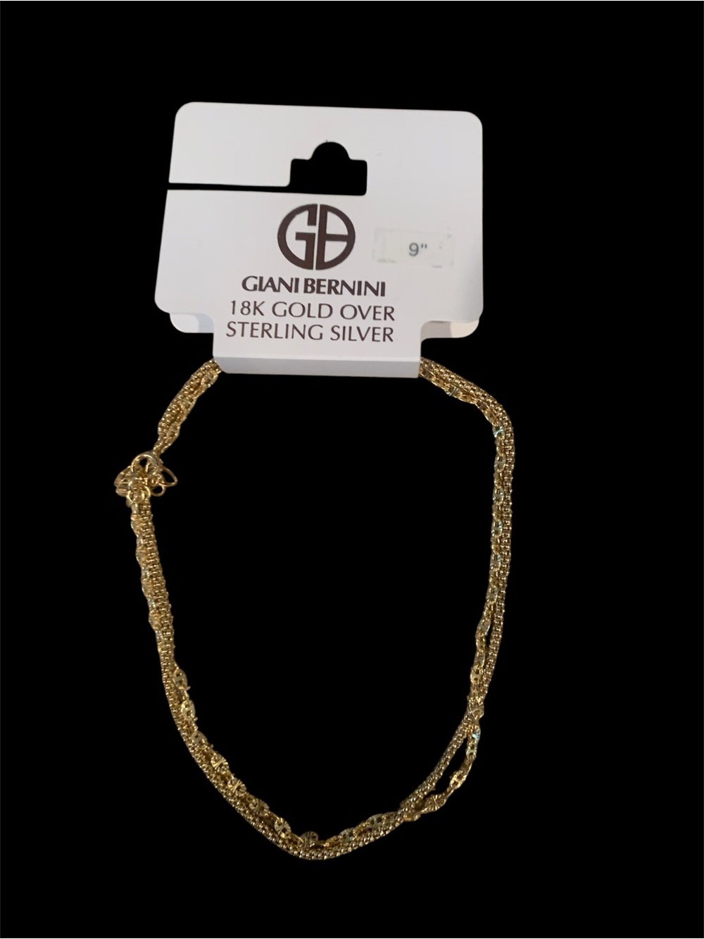 Giani Bernini 18K Gold-Over-Sterling Double Chain Ankle Bracelet- Gold